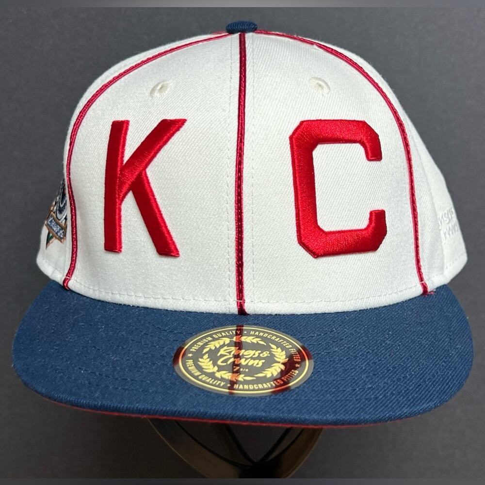 Kansas City Monarchs Hat NEGRO Throwback Retro Fitted Cap SZ 7 3/4 Crowns NWOT